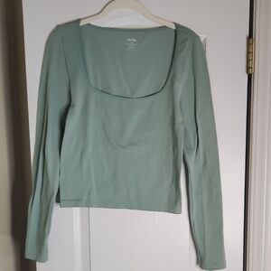 Elodie Women's Green crop Long Sleeve Top, size L/XL